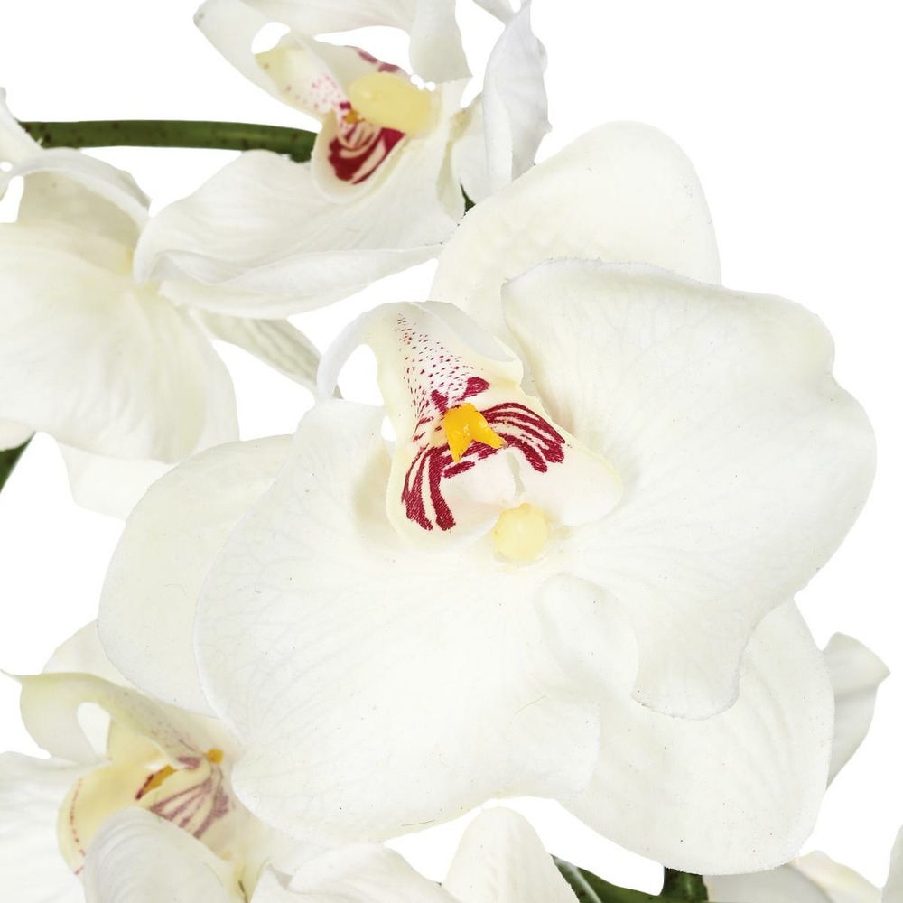 Composition florale d'orchidées artificielles vase en céramique h 40 cm