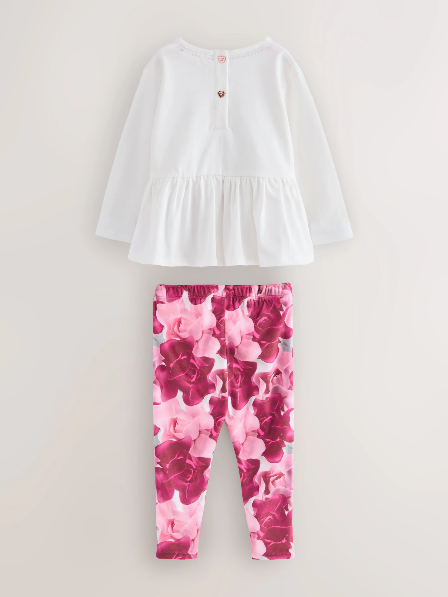 Baker by Ted Baker 2 Piece Red Bow T-Shirts & Velvet Leggings Set