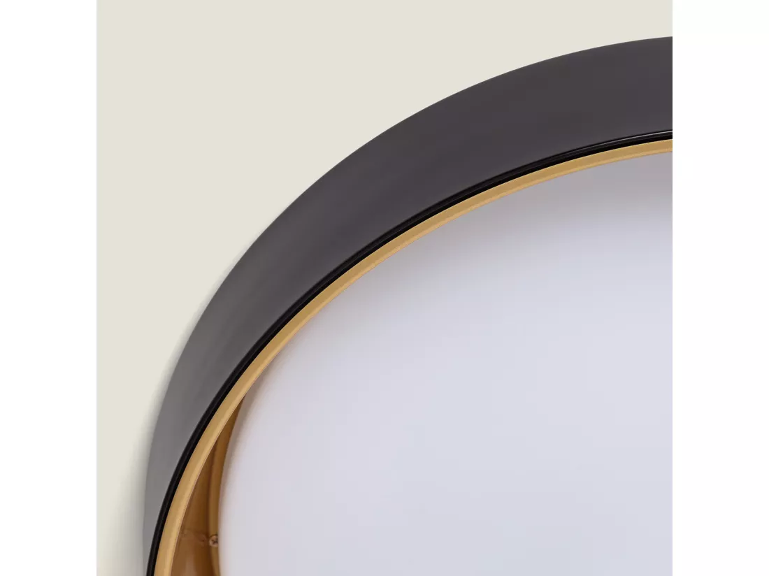 Plafonnier LED Rond Métal 20W CCT Sélectionnable Broadway Ø450 mm Noir / Or