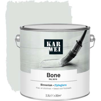 KARWEI binnenlak zijdeglans RAL 9016 bone 2,5 liter