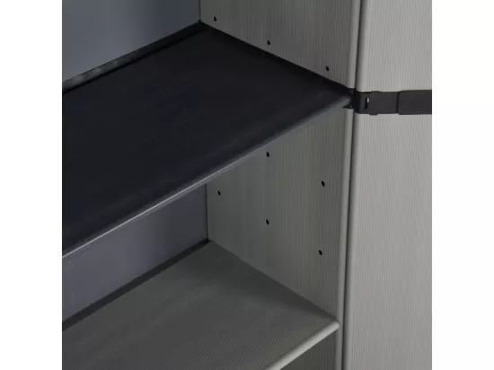 Armoire de rangement de jardin 3 étagères Gris/noir 68x40x168cm