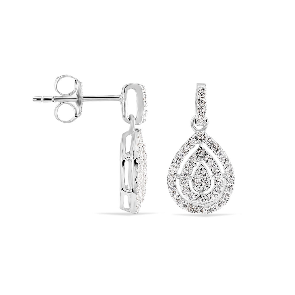Boucles D'oreilles Pendantes Lysa Argent Blanc Oxyde De Zirconium