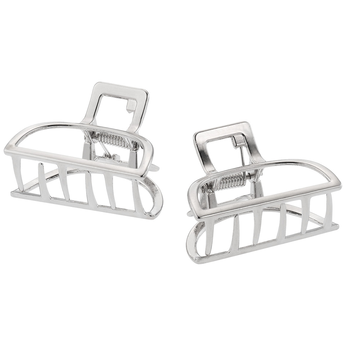 2 Haarklammern aus Metall silber