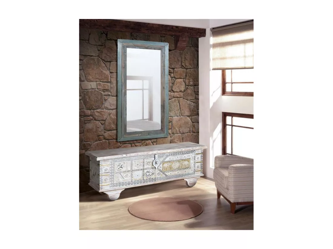 coffre en manguier blanc vieilli Blanco.Giner y Colomer.46x40x116