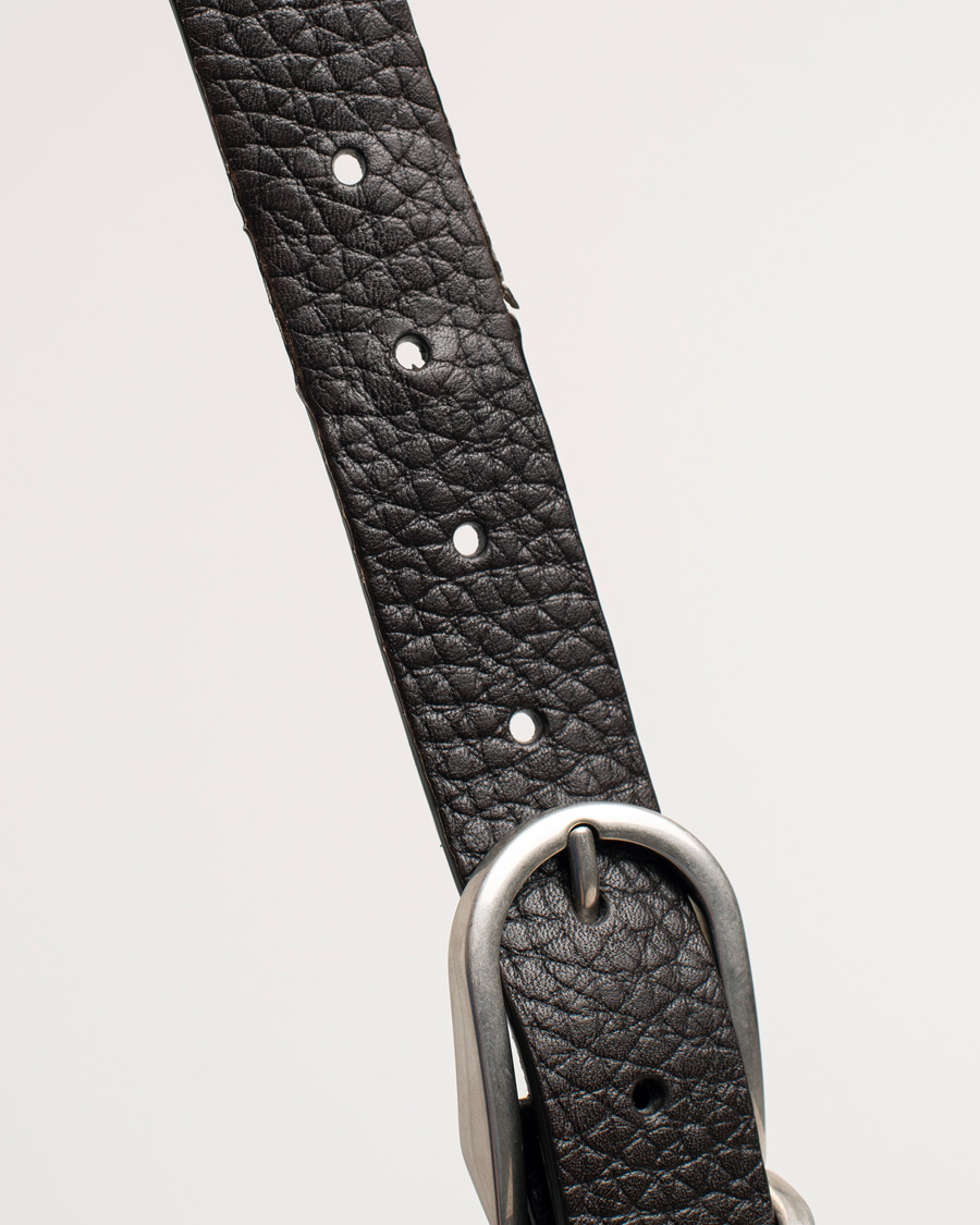 Brunello Cucinelli Grain Leather Belt Dark Brown