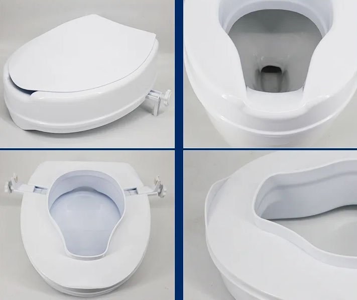 Toiletten Sitz Erhöhung Senioren WC Aufsatz mit Deckel - Weiss