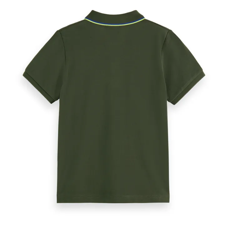 Scotch & Soda Polo Logo Brodé Liseré | Vert kaki