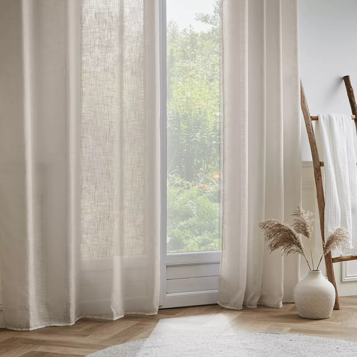 Voilage galon fronceur effet lin (140 x 240 cm) Robin Beige
