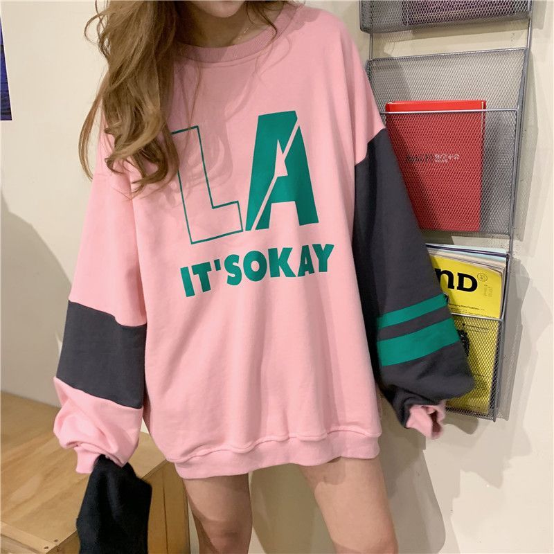 Iduna - Sweatshirt met letterprint en kleurblokken