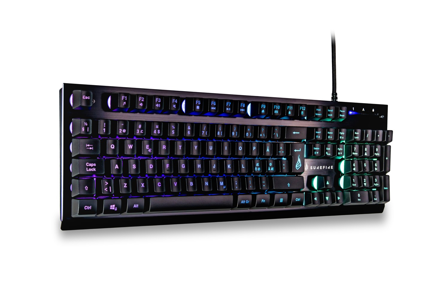 SUREFIRE - KingPin X2 Metal Gaming RGB Keyboard QWERTY Nordic