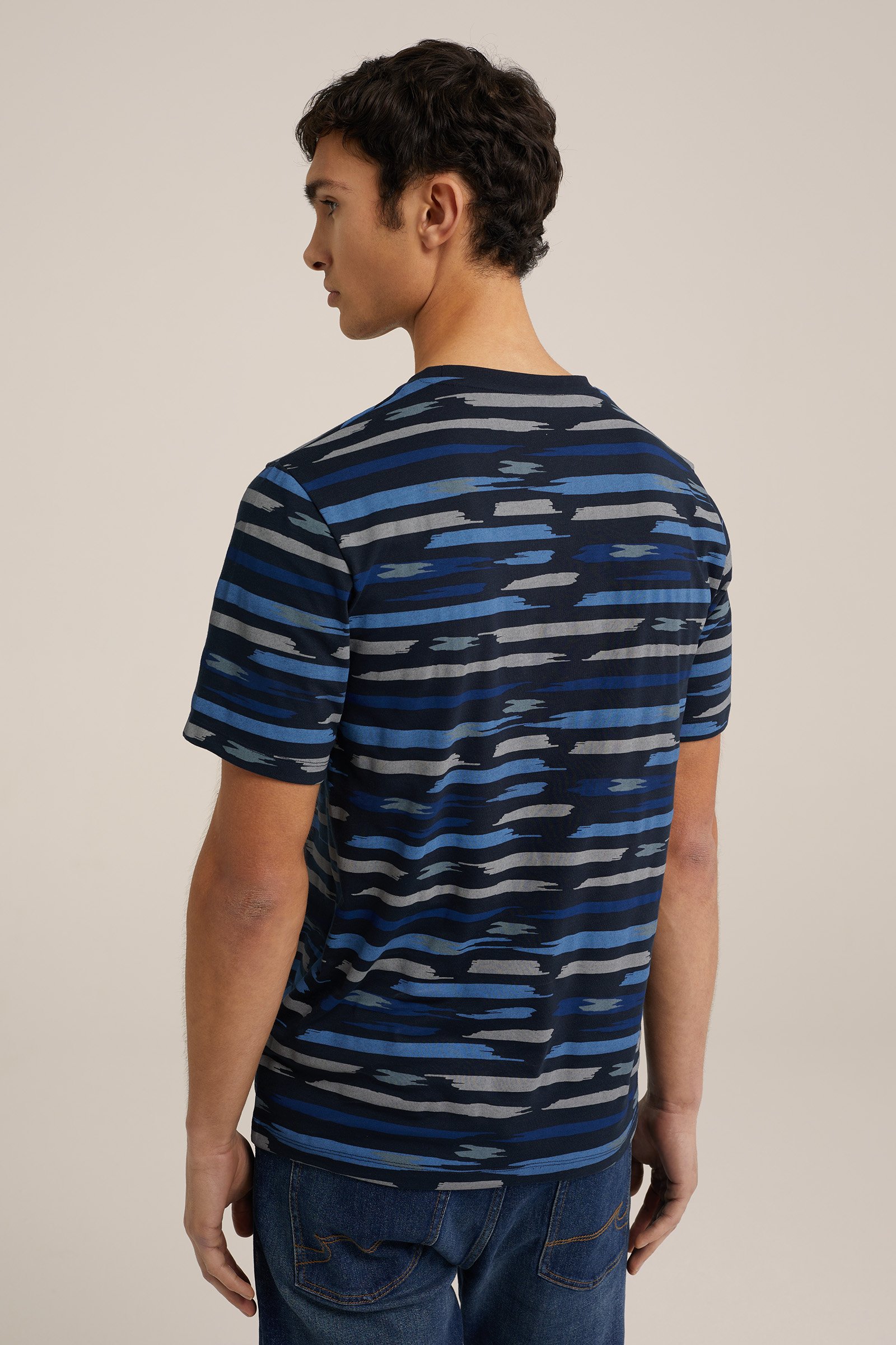 T-shirt met dessin WE Fashion Donkerblauw