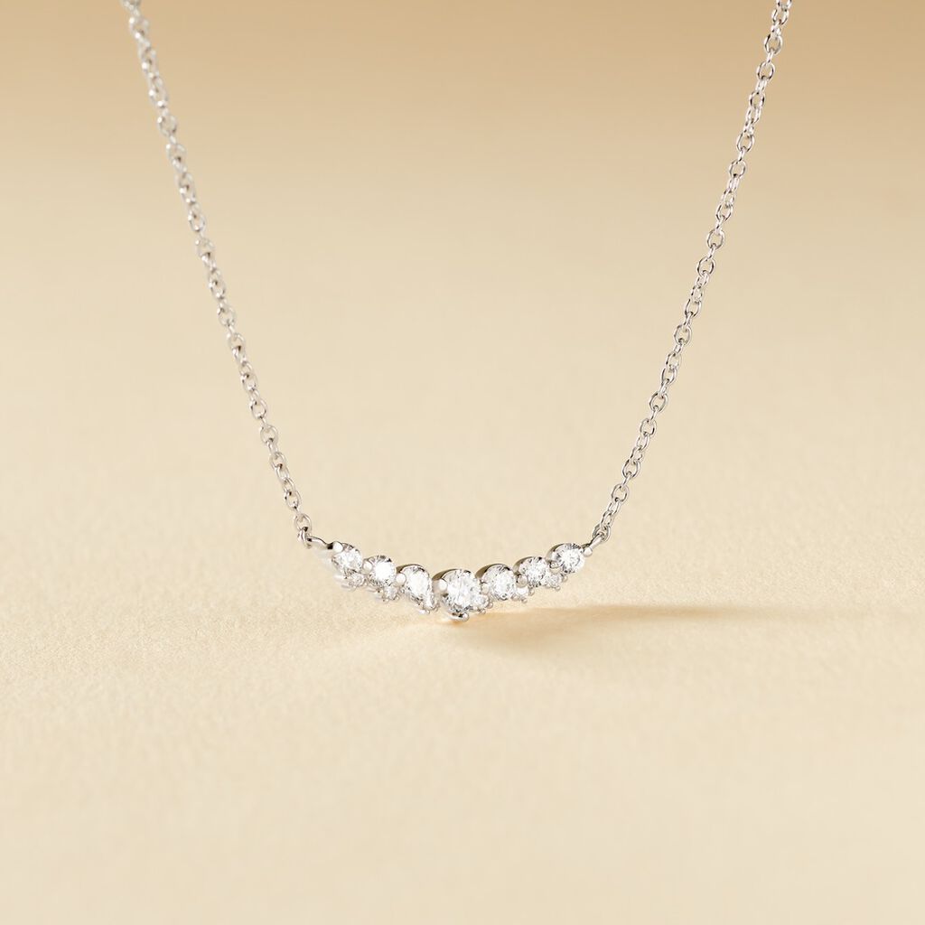 Collier Aliah Argent Blanc Oxyde De Zirconium