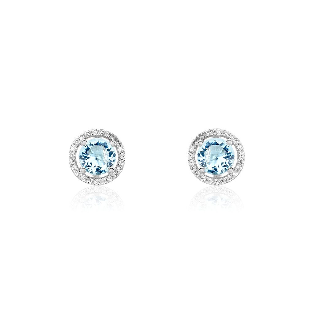 Boucles D'oreilles Puces Rio Argent Blanc Oxyde