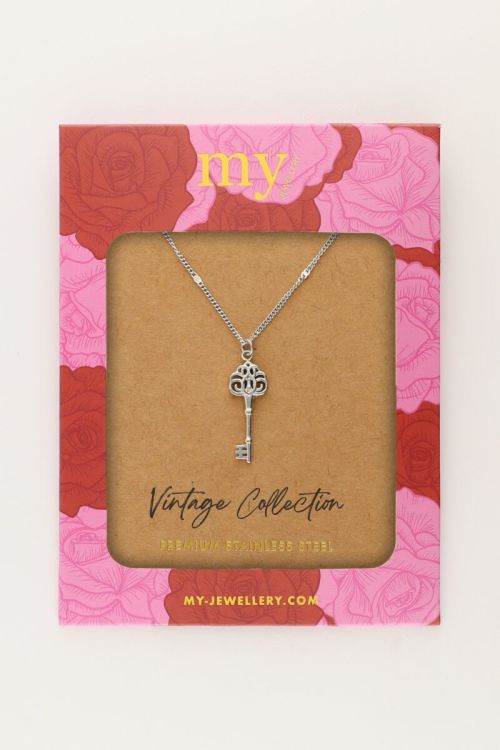 Vintage minimalistische ketting met sleutel