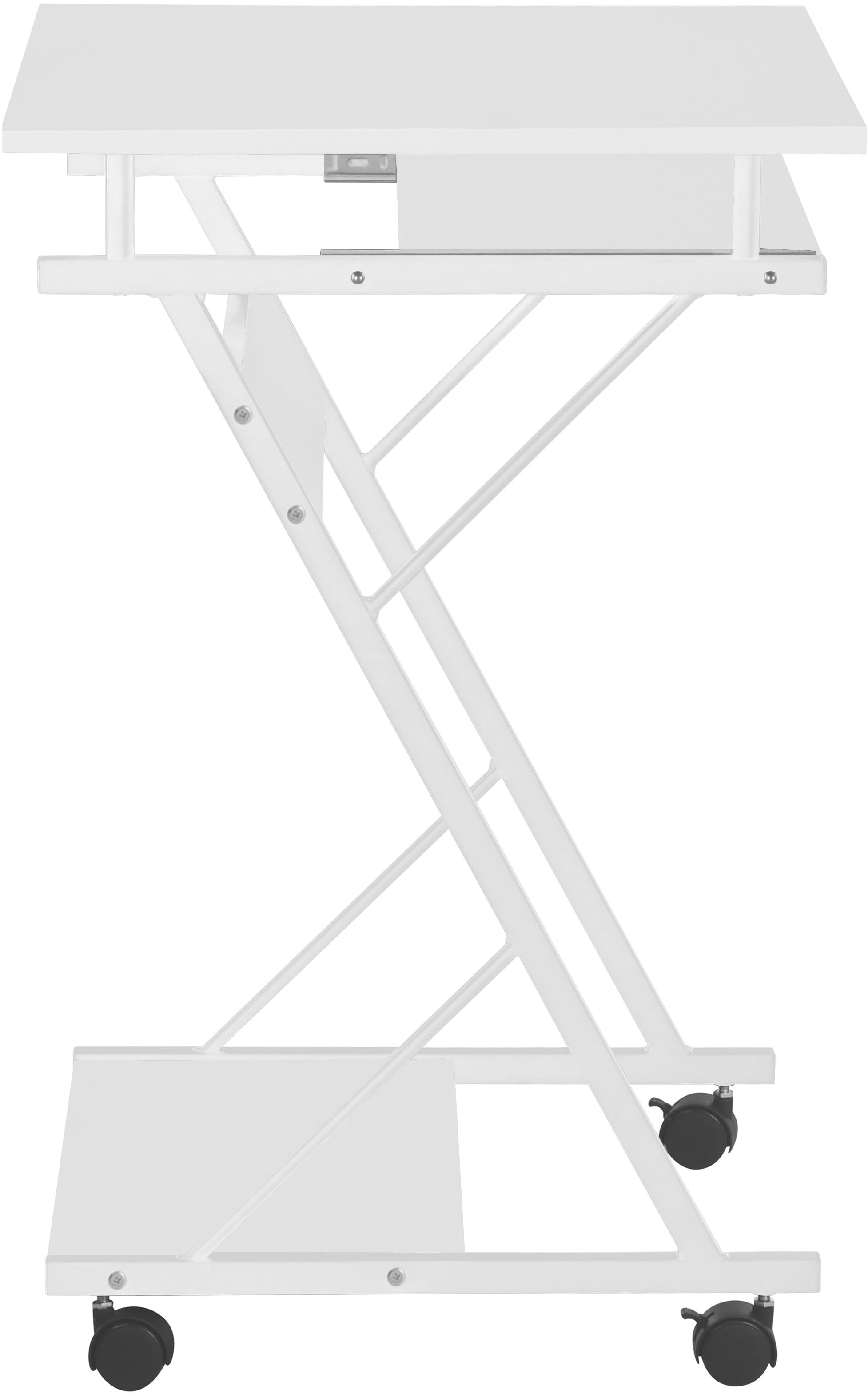 INOSIGN Computertisch »ERVIE, Rolltisch, Laptoptisch,« stabiles Metallgestell, mit Tastaturauszug, 60x73 cm