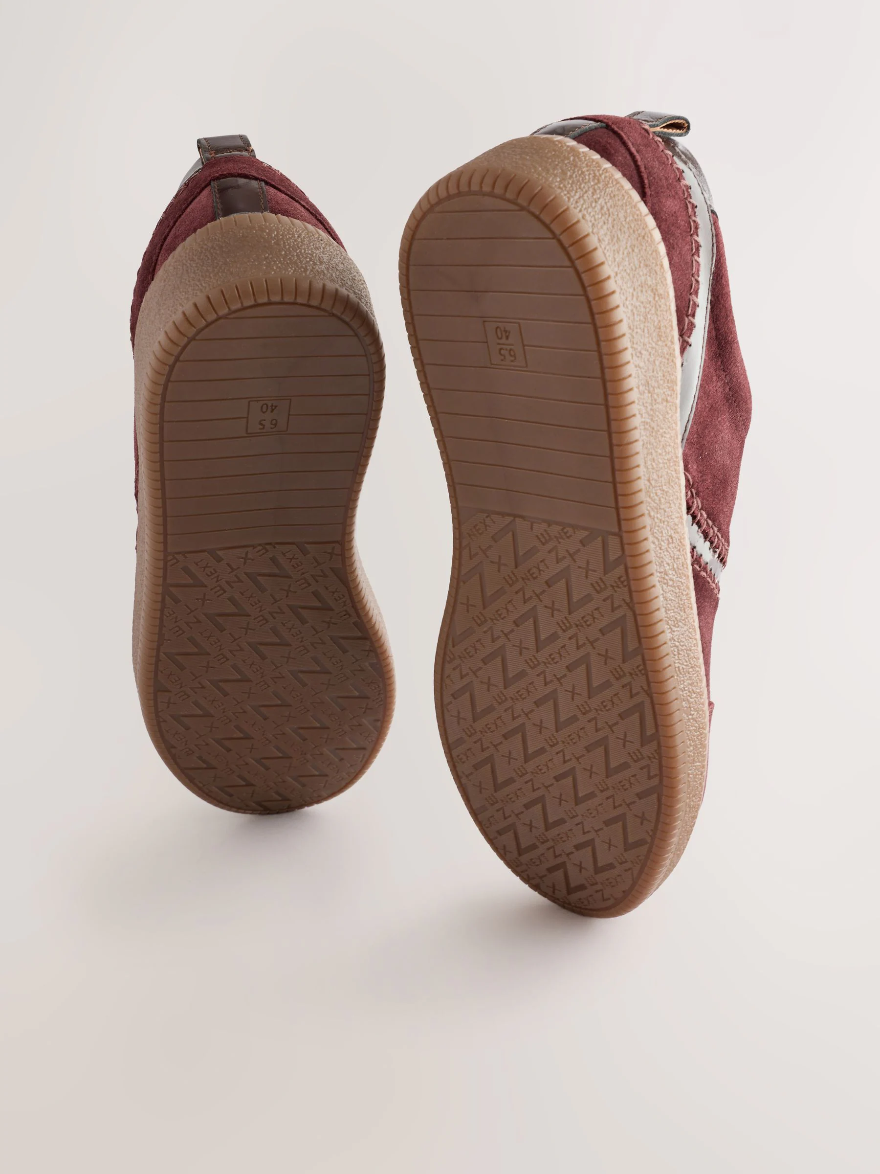 Bordeauxrood - Forever Comfort® leren vetersneakers met dikke zool