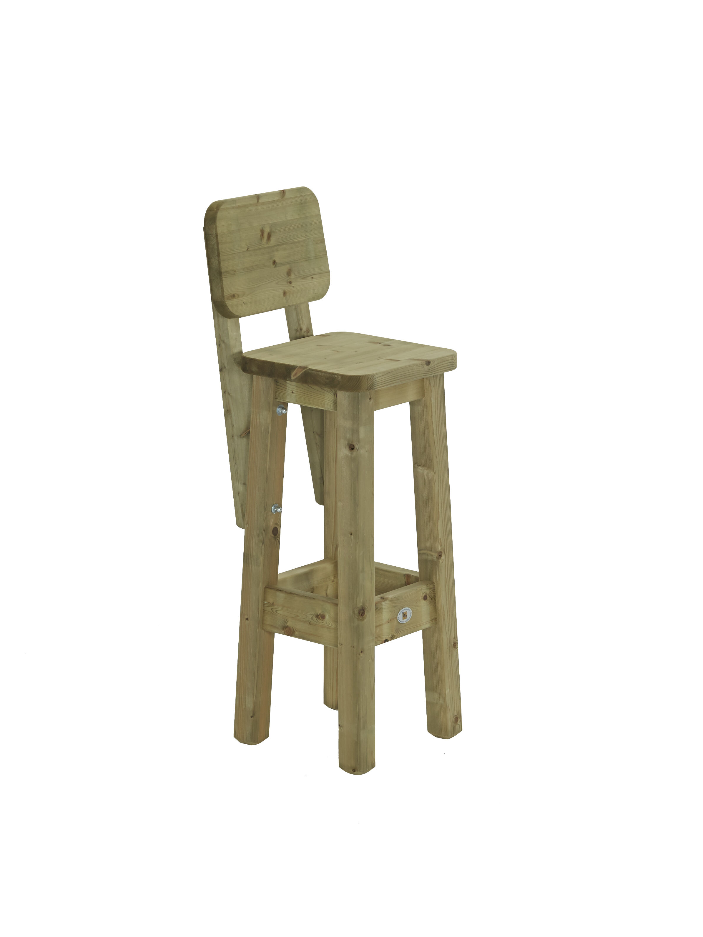 Talen  - Barkruk met rugleuning - Bruin - 1x34x34 cm