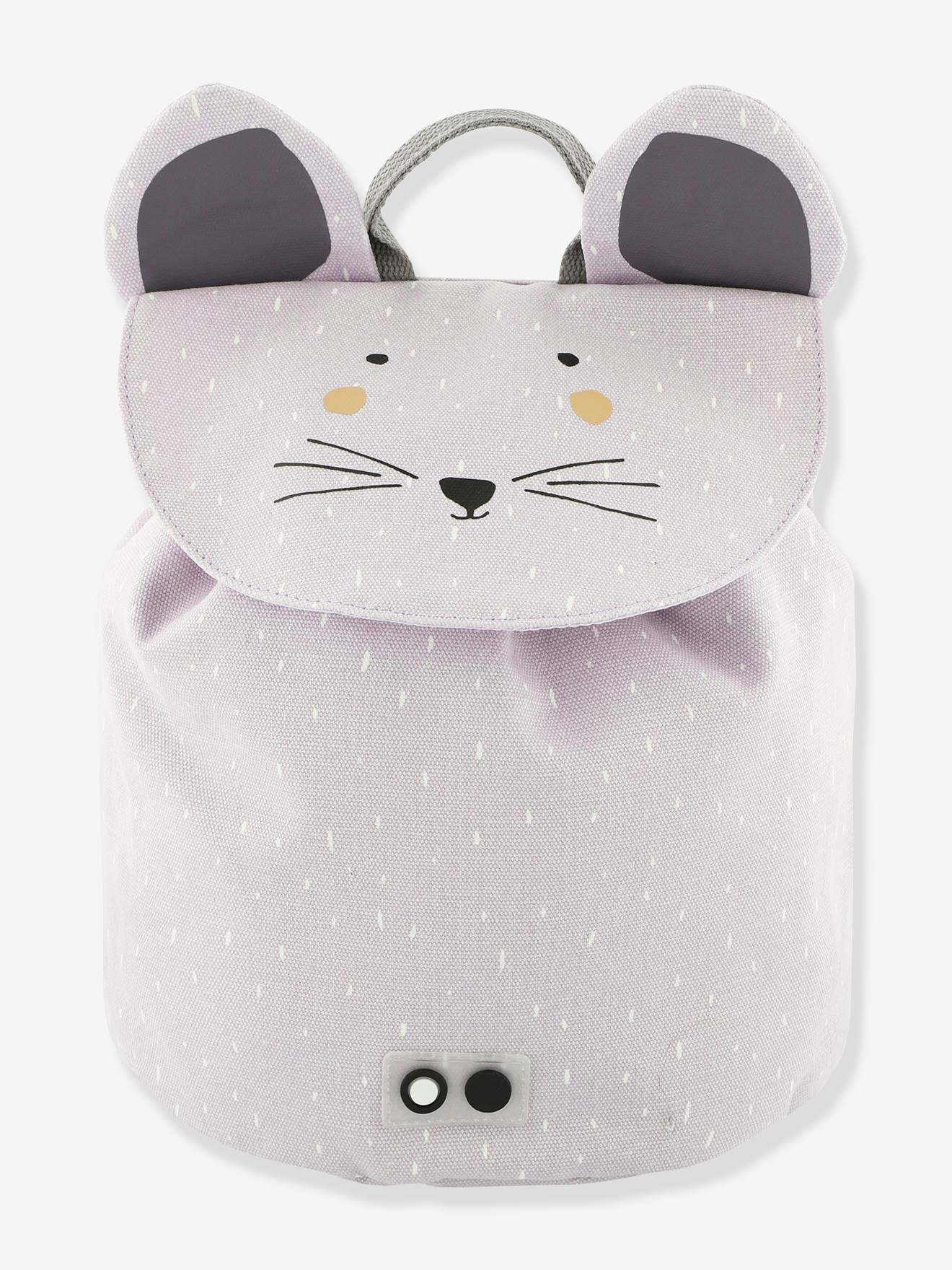 Mochila TRIXIE MINI Animal, cinza claro, lisa com estampas.