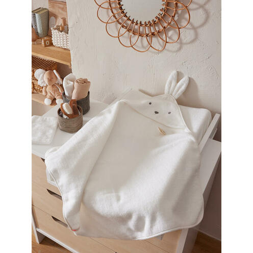 Cape de bain + gant de toilette Snow - Bali Moka et Snow - NOUKIE 'S