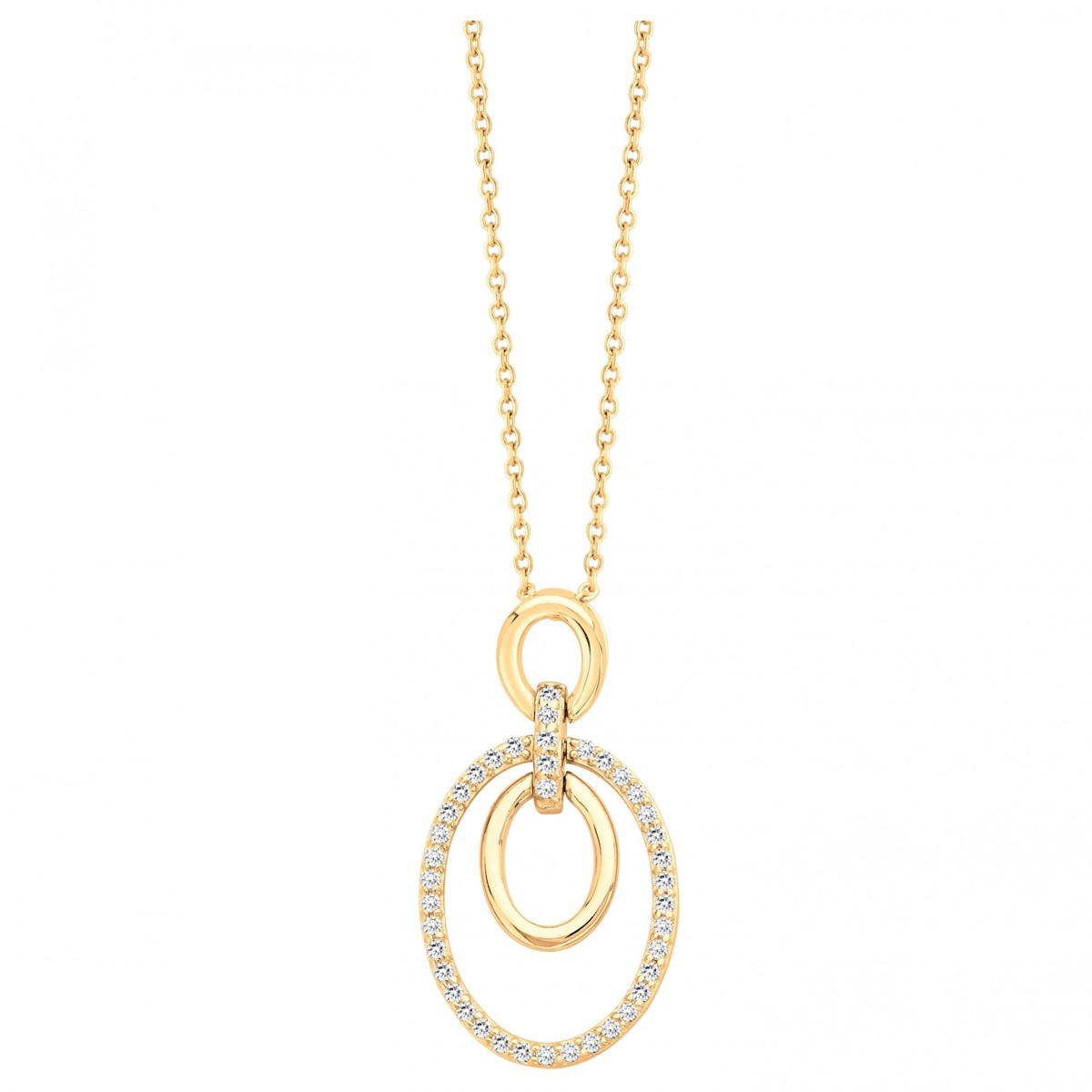 Collier en Plaqué Or avec oxyde de zirconium blanc