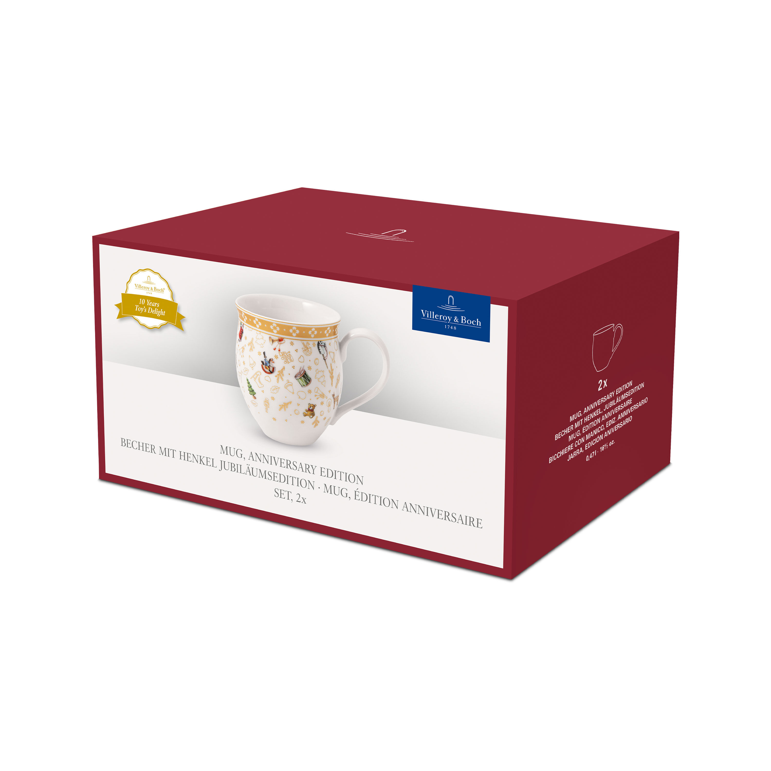 Toy's Delight Mug Gold, 13.2 oz, Premium Porcelain