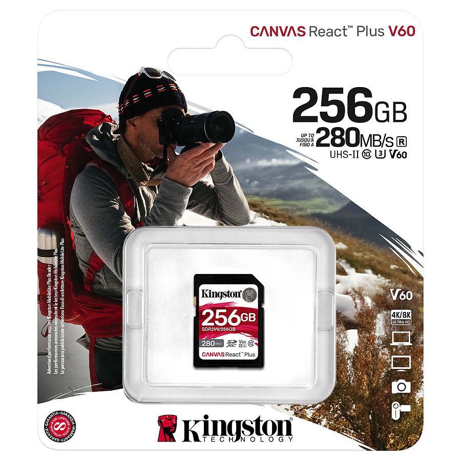 Kingston SD Canvas React Plus V60 SDR2V6 - 256GB