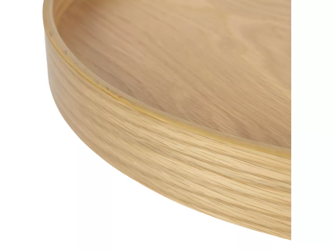 Yuri - Table d'appoint ronde en bois et métal ø45cm - Bois clair
