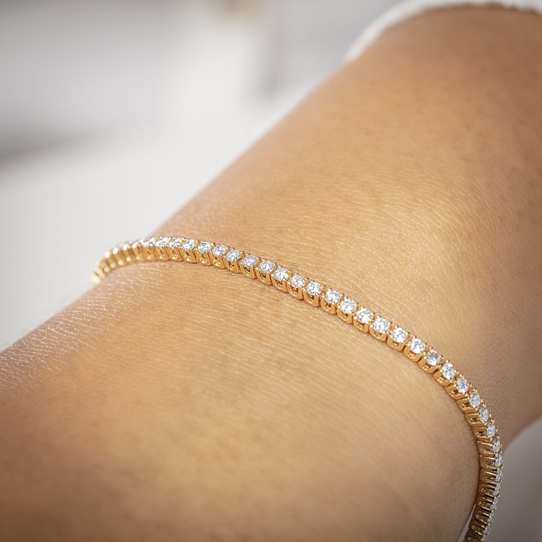 2.00 Karat Diamanten Tennisarmband 750/18 K Gelbgold