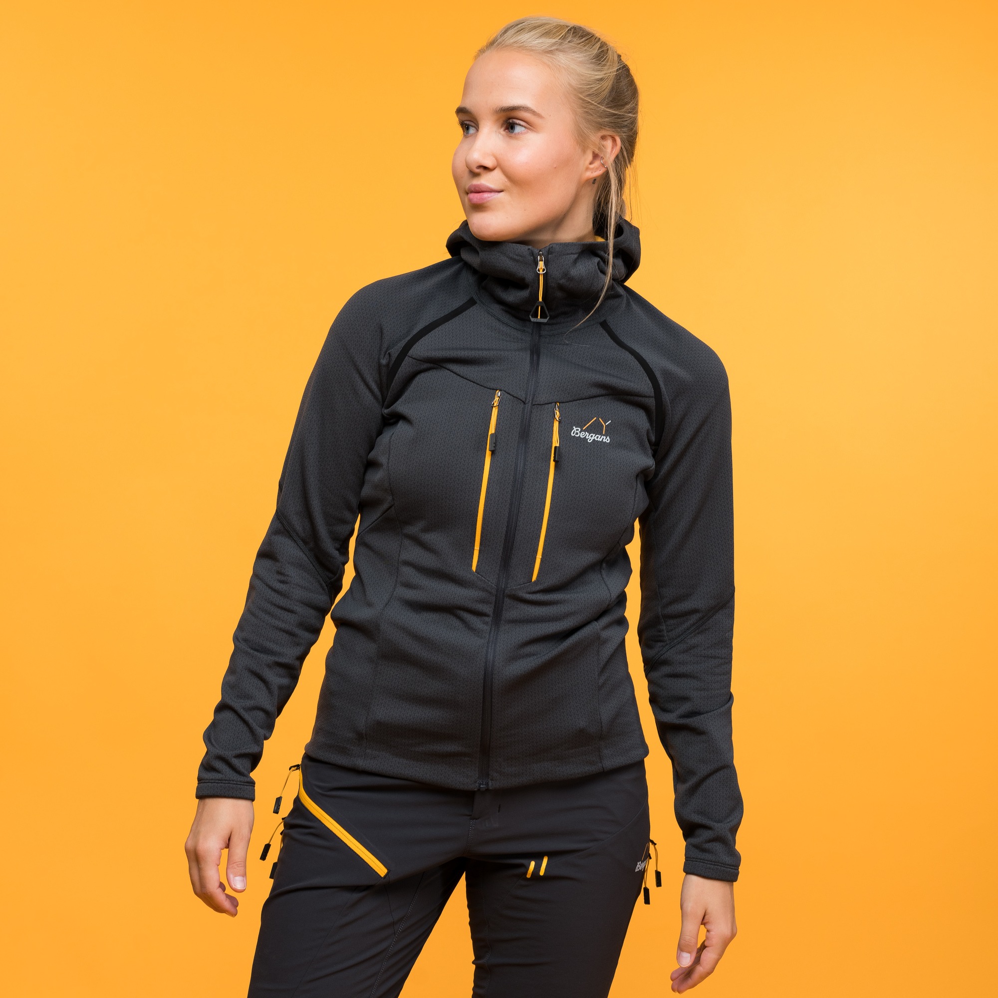 Y MountainLine Wooltech Midlayer Jacket Dame Dark Shadow Grey