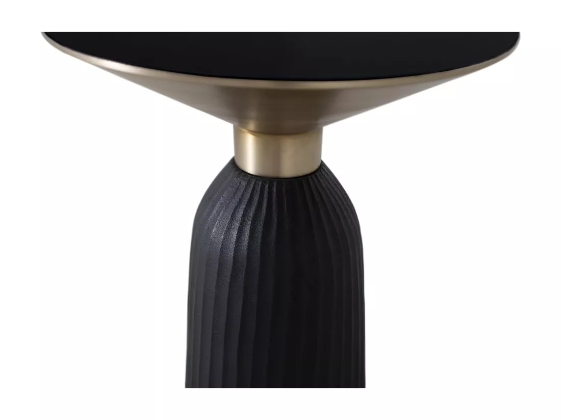 Table basse plateau verre trempé structure métal style moderne