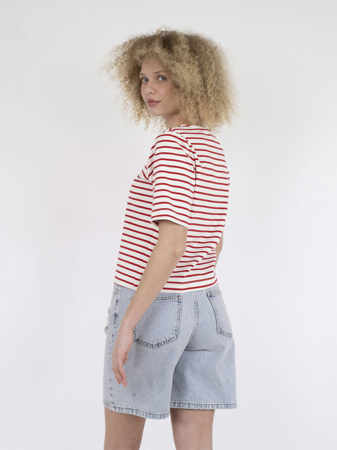 Neo Noir Soanie Stripe Tee Red
