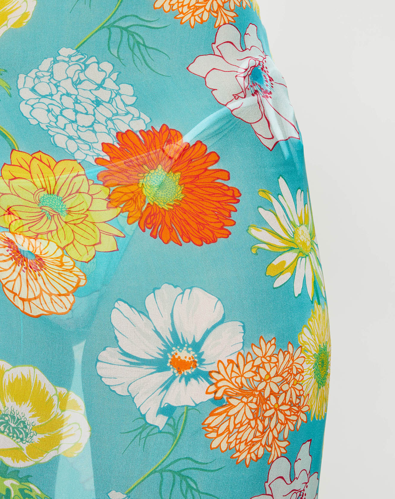 Manuel Canovas Paréo/Étole Palma en Voile de coton turquoise - 140x70 cm