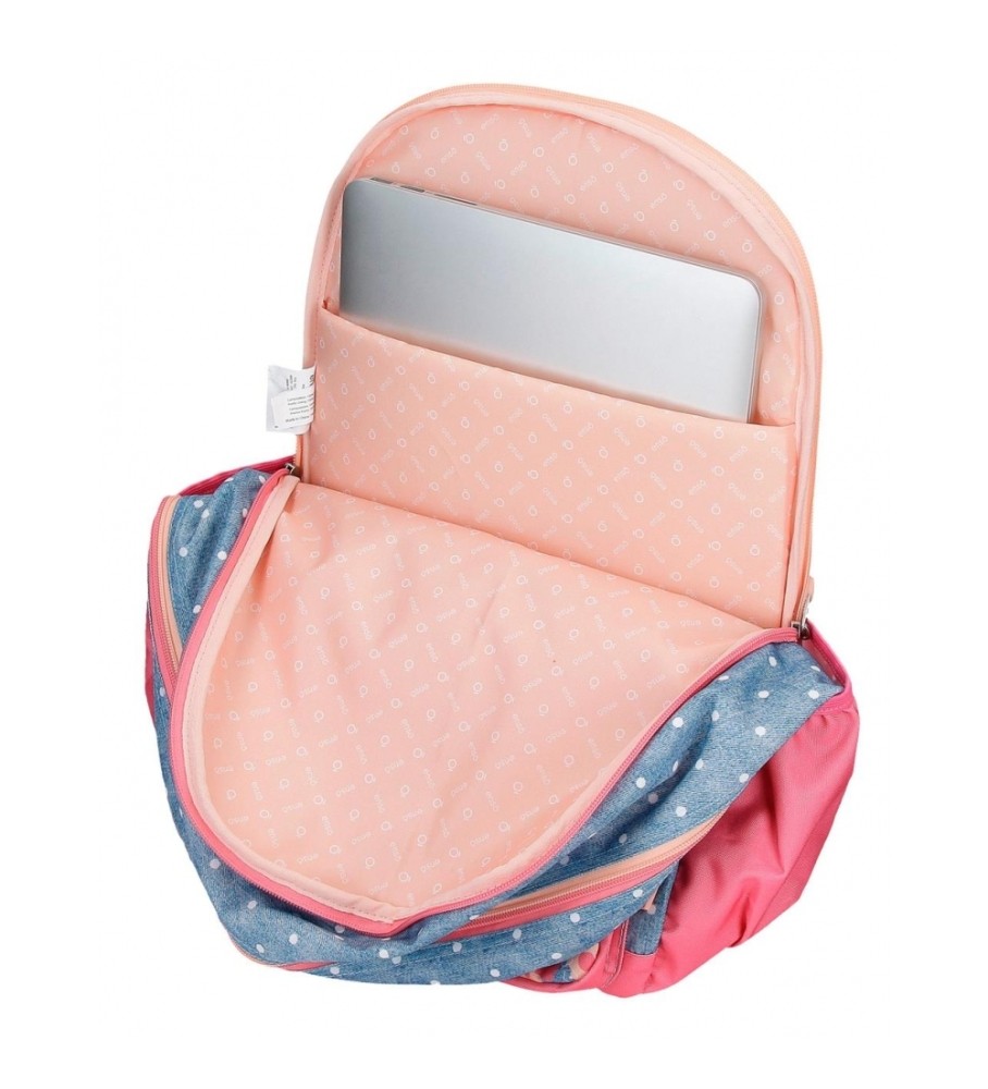 Enso Mochila porta ordenador Little Dreams  dos compartimentos adaptable rosa