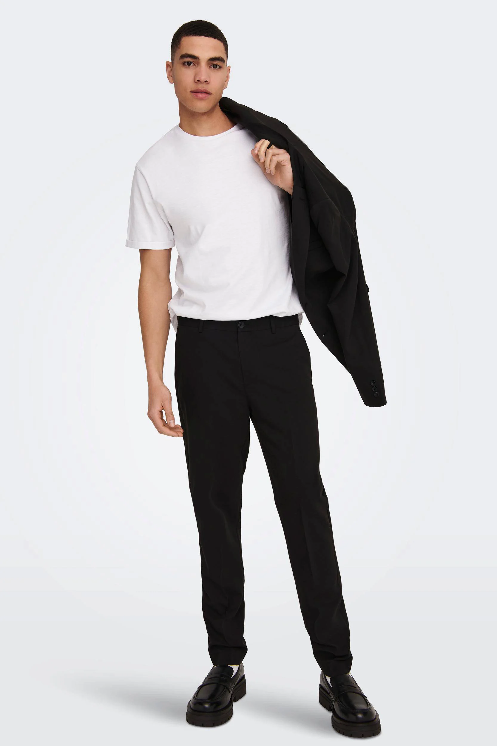 ONLY & SONS slim fit pantalon ONSEVE zwart