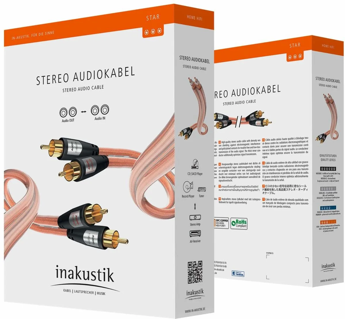 Inakustik Star Audio Cable RCA (2 x 3 m) Câbles RCA/Cinch stéréo