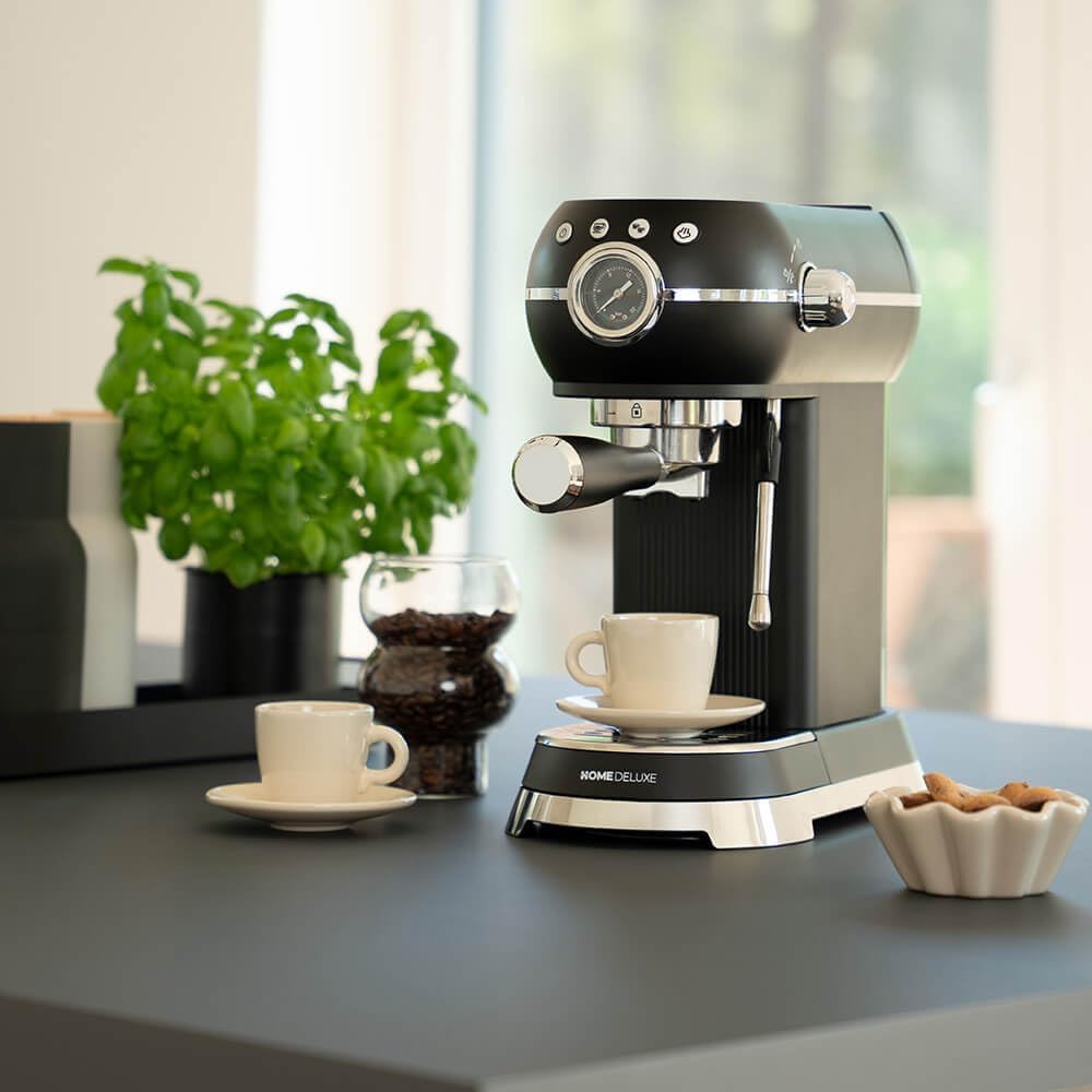 Home Deluxe Espressomaschine EXQUISITE 15 Bar - 33 x 16 x 33 cm | inkl. Milchdüse, Siebträgermaschine, Siebträger, Kaffeemaschine
