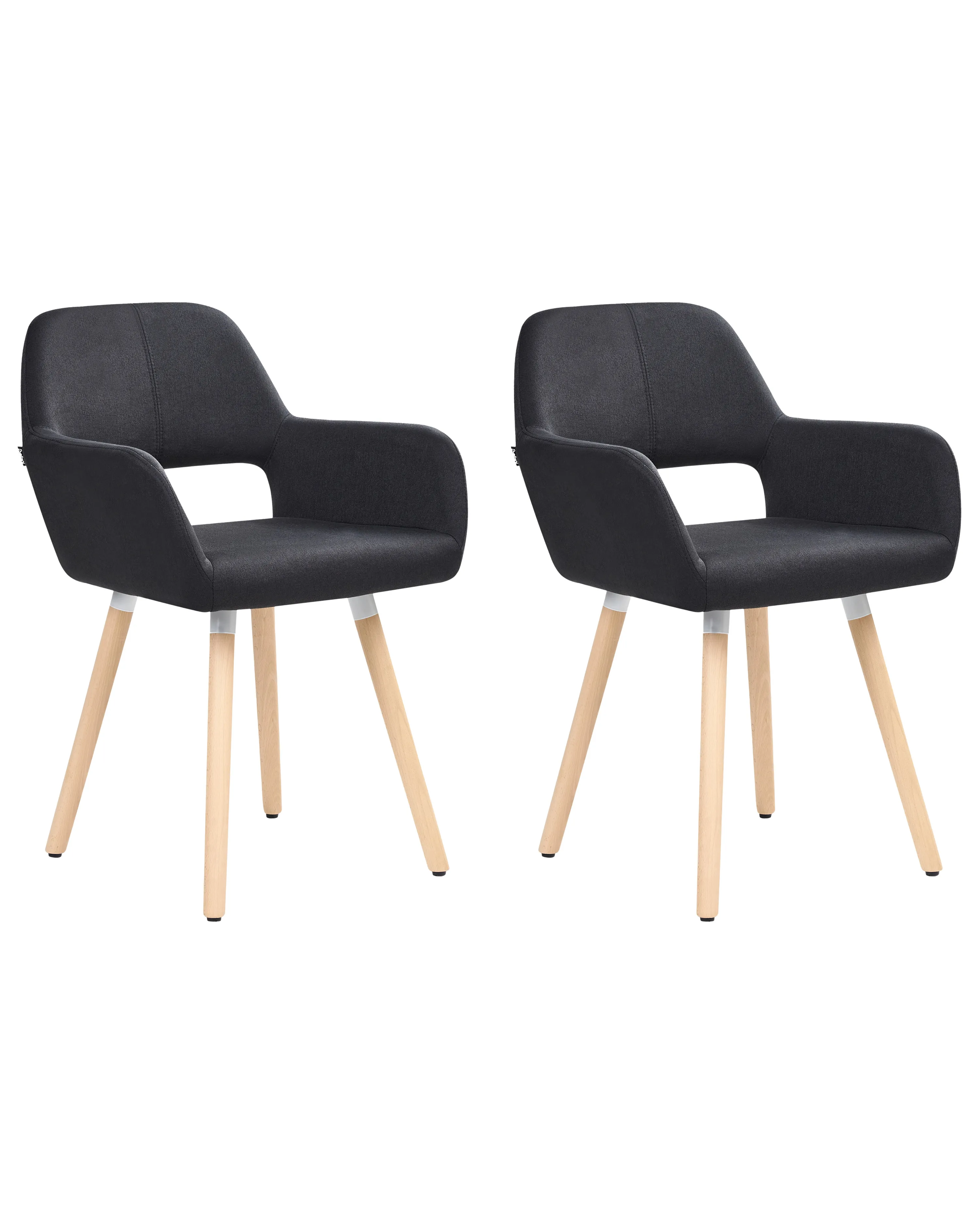 Set van 2 eetkamerstoelen CHICAGO Stof Zwart