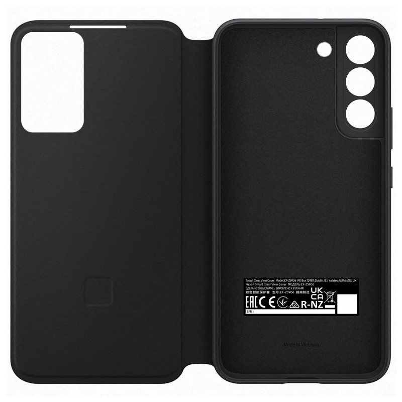 Galaxy S22  Plus 5G Antibakterielle Smart Clear View Cover Flipcase Hülle (EF-ZS906CBEGEW) - Schwarz