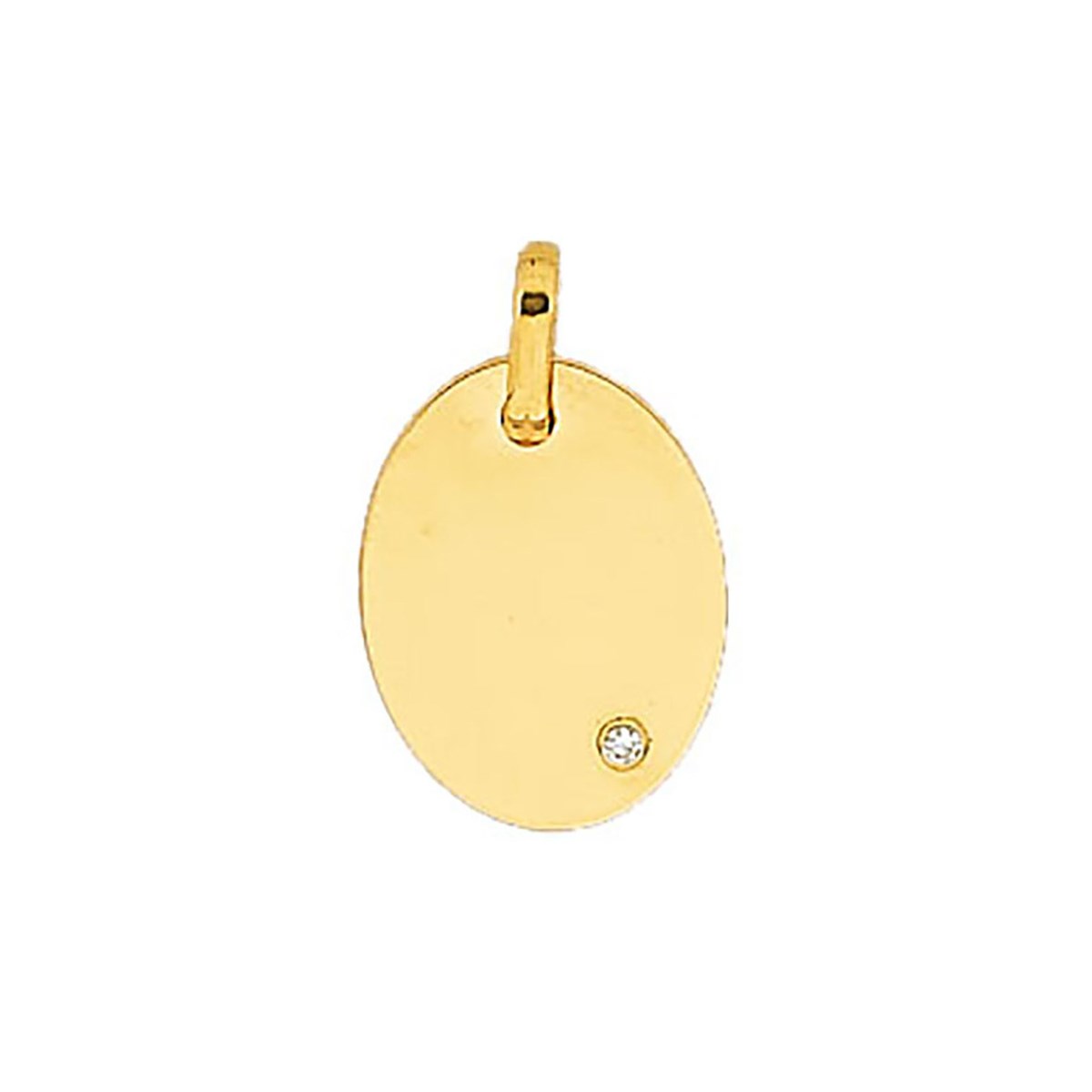 Plaque Brillaxis ovale or jaune 18 carats diamant