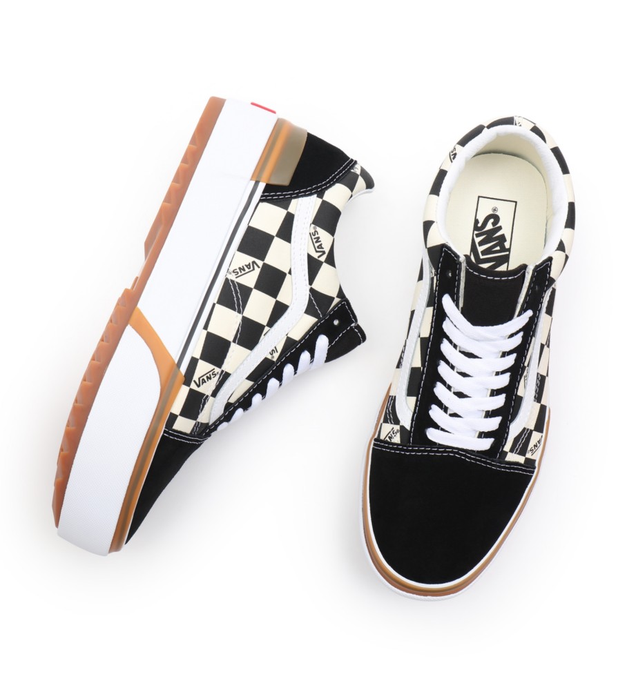 Tênis Vans Old Skool Stacked Checkerboard Preto