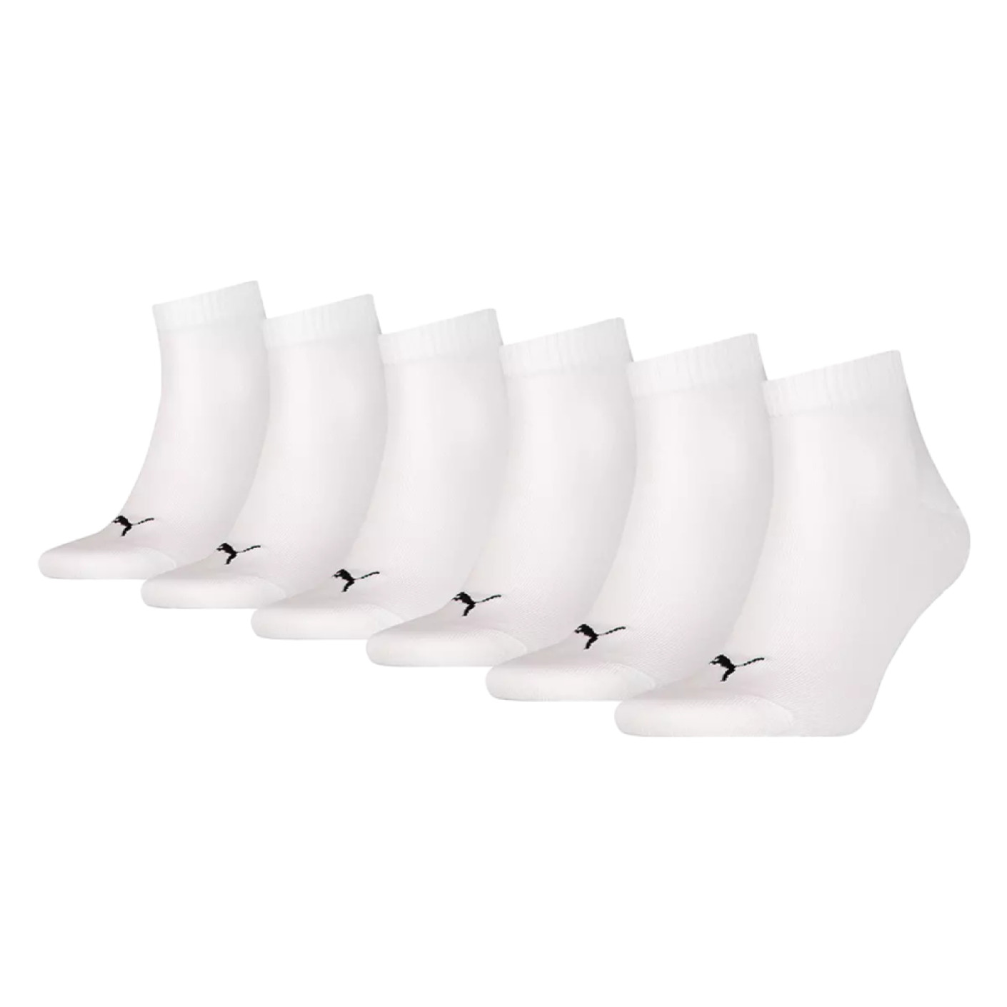 PUMA Sportsokken Kwart 6 Pack Wit