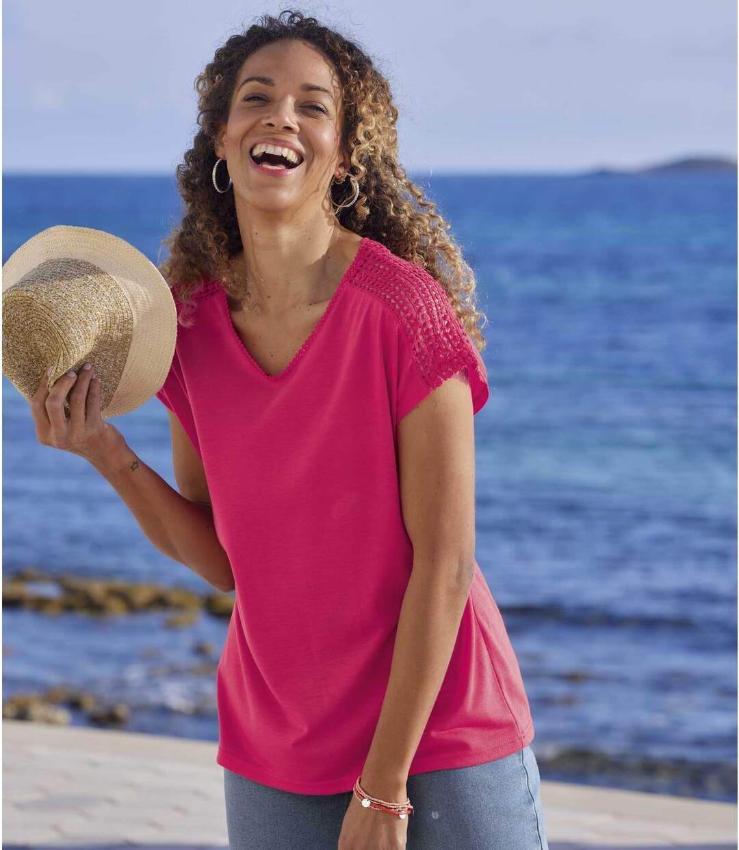 Tee-Shirt Fluide Détails Macramé