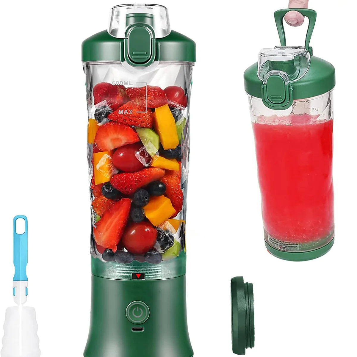Blender électrique Smoothie 0,6L 240W avec USB-C rechargeable vert Ven