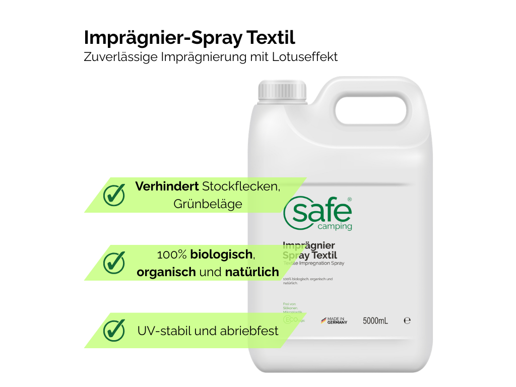SAFE CAMPING Textiel Impregneer-Spray - 5 liter