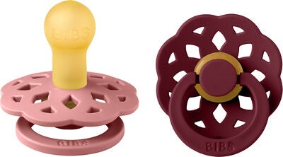 BIBS Boheme Smokk 2-Pack Lateks Str 1 Rund, Dusty Pink/Elderberry