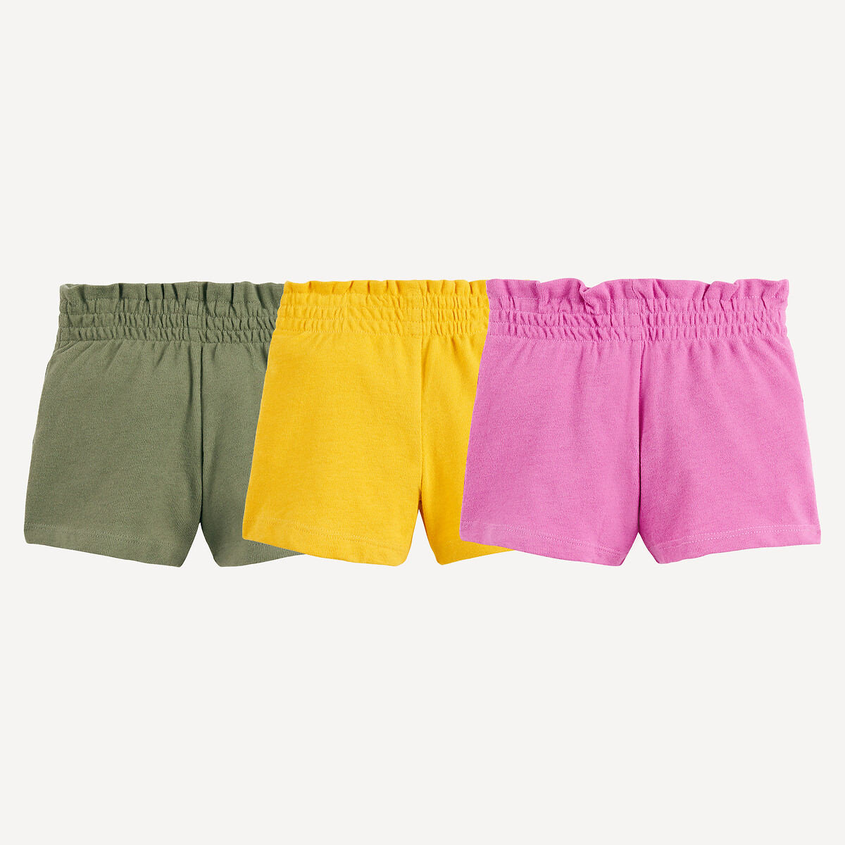 COLEÇÃO LA REDOUTE<br>Conjunto de 3 shorts de malha com cós elástico