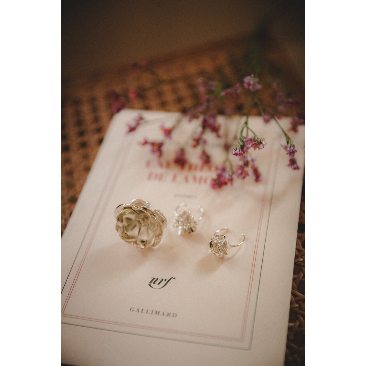 bague fleur plaqué argent - AGLAÉ