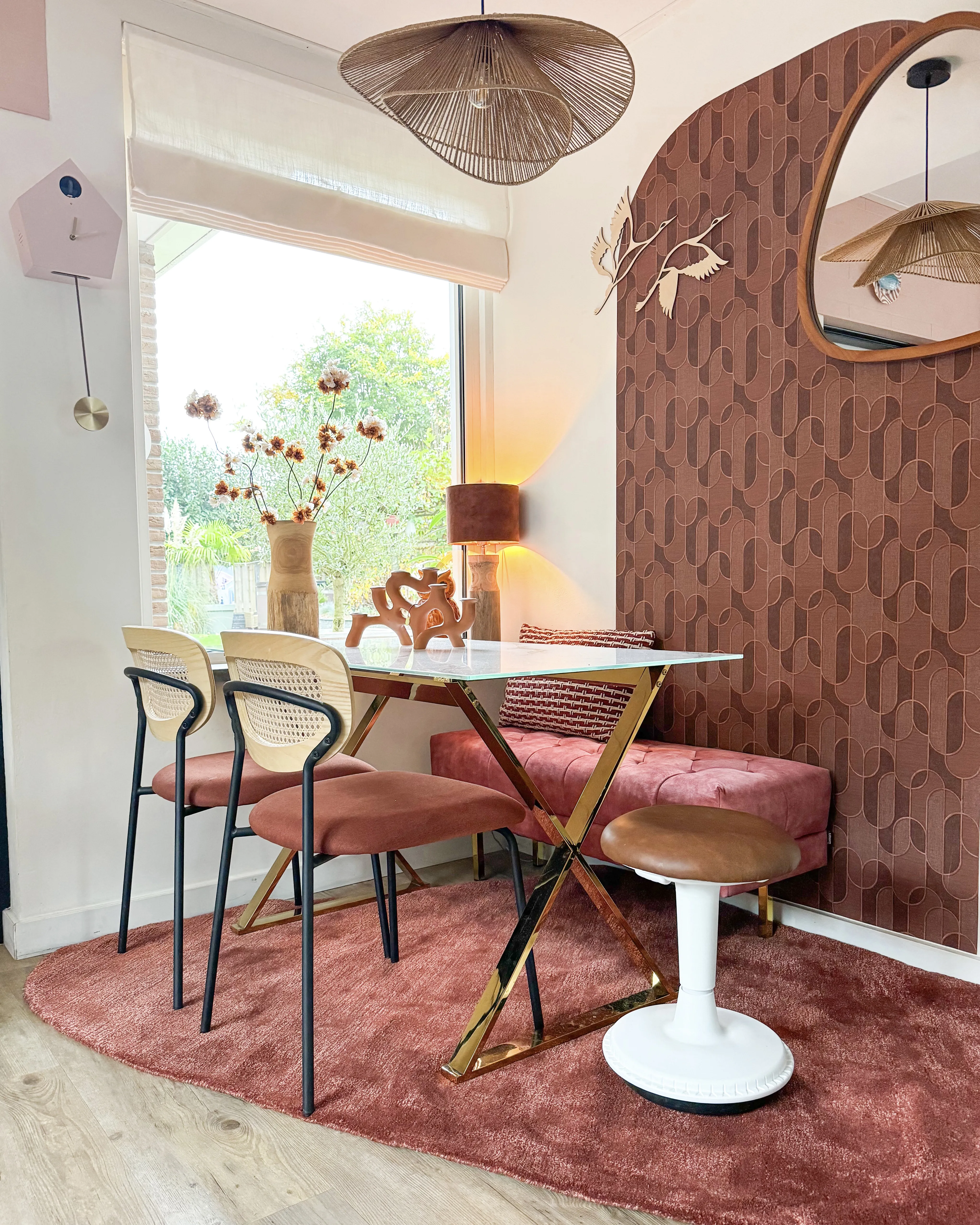 Vloerkleed TANDO Donkerrood 160 x 230 cm Viscose