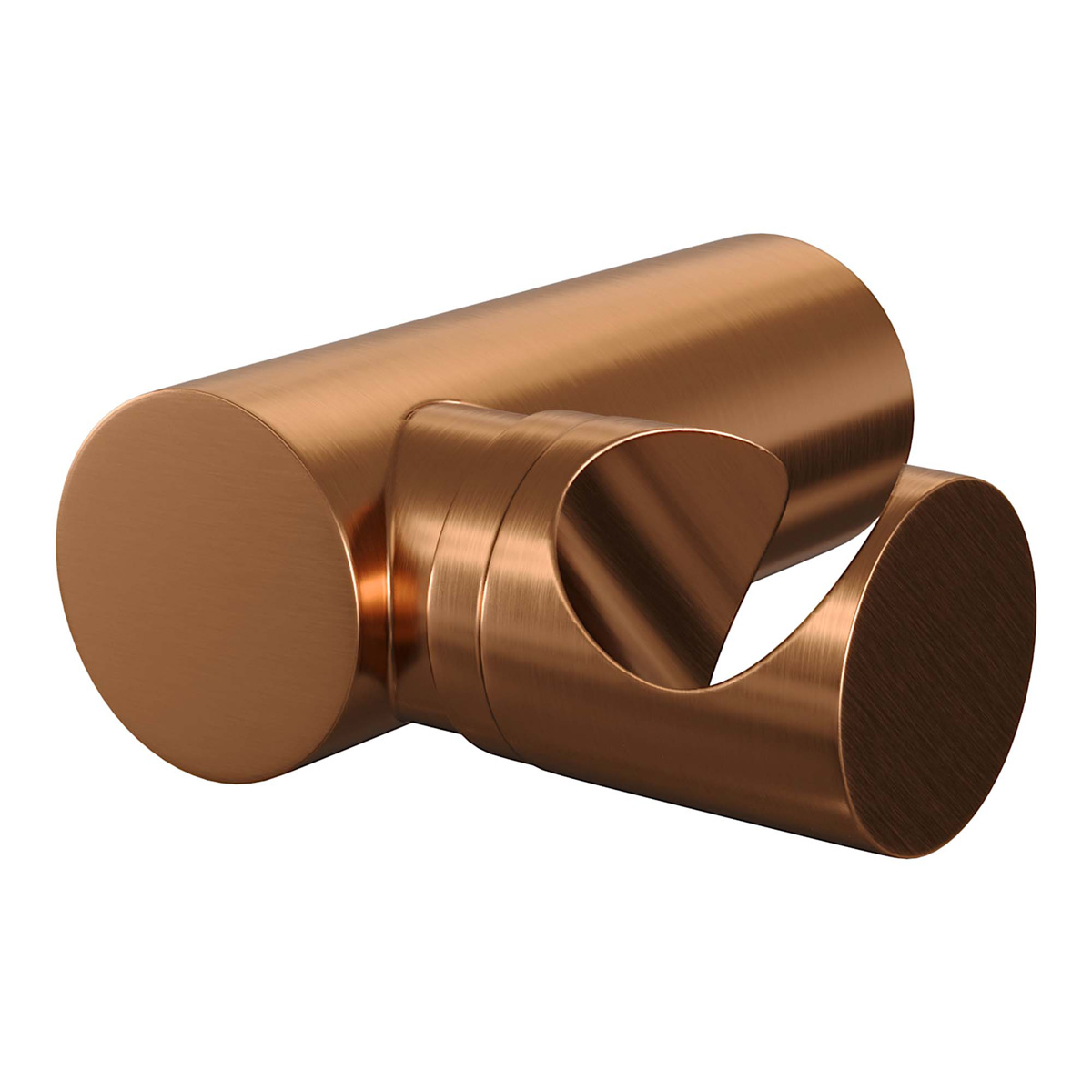 Brauer Stripe thermostatische badkraan met wandhouder en 3 standen handdouche koper geborsteld PVD