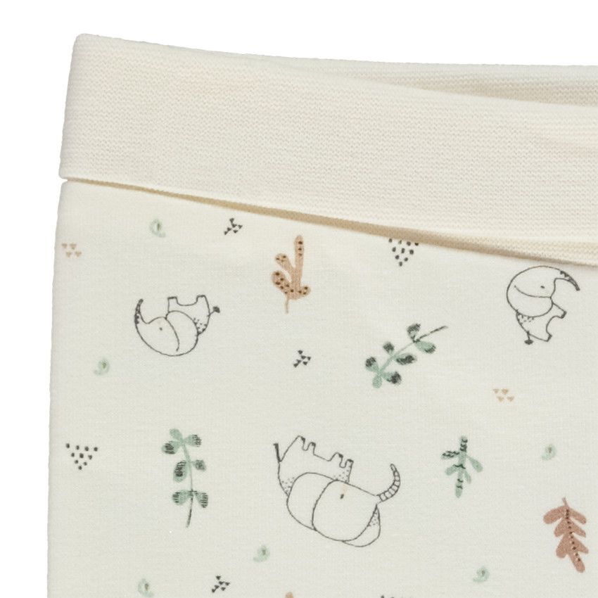 Ensemble 3 pièces motifs éléphant pour bébé garçon - Ecru
